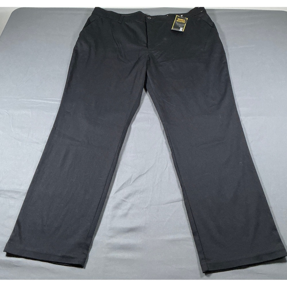 Lee Womens 20 Medium Wrinkle Resistant Comfort Waistband Pant Black Straight Leg
